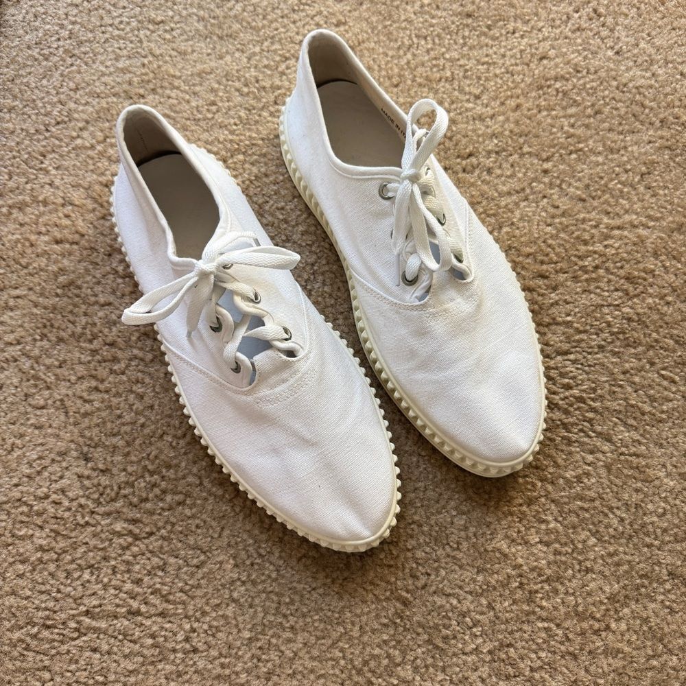 Maison Margiela MM22 White Canvas Low Top Sneakers Womens 11